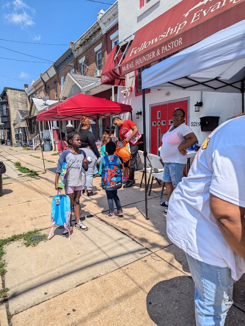 Children and family at the Back-to-School community outreach